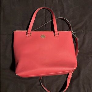 Anne Klein leather salmon crossbody tote bag